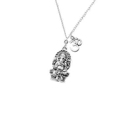 Ganesha Hindu God Necklace， Women Men Spirituality Yoga Pendant Necklace Hindu Elephant God Ganesh Religion Jewelry Gifts